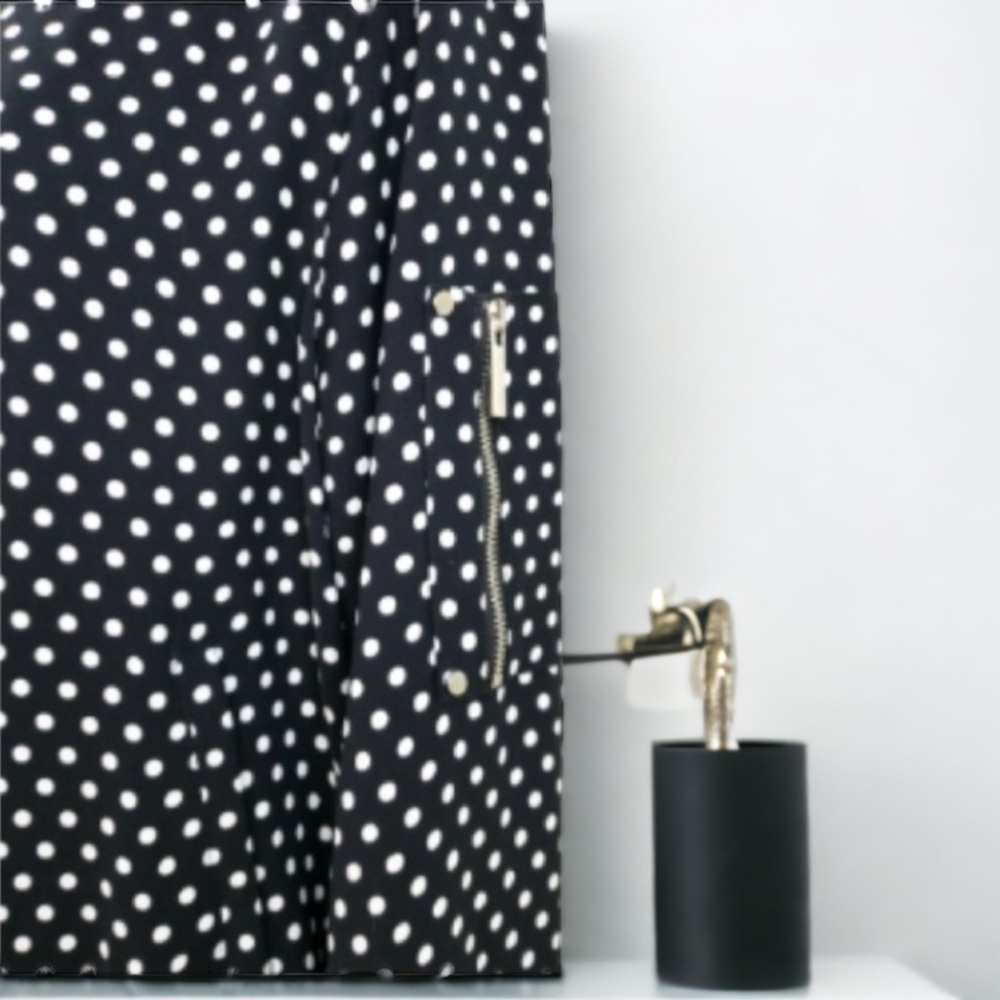 MICHAEL MICHAEL KORS Black White Polka Dot Bomber Jacket - Picture 12 of 16